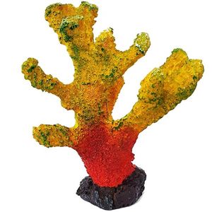 Harz Korallen Ornament Für Aquarium Gelb Orange 13X6X16 Cm U-Boot