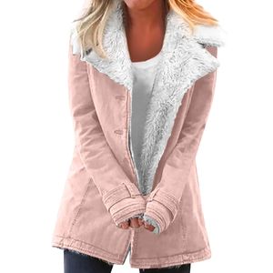 Damen Fleecejacke Winterjacke Sweatjacke Warme Pullover Einfarbig Casual Mantel Oberteile Rosa,Größe:2xl
