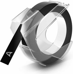 Dymo 3D Prägeband 9 mm x 3 m Plastik glänzend schwarz