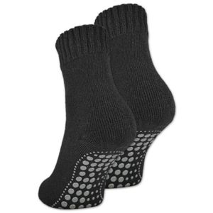 2 I 4 I 6 Paar ABS Socken Herren Damen Anti Rutsch Socken mit Wolle 21463 - 2 Paar Schwarz 43-46