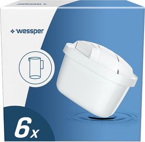 Wessper® AQUAMAX Wasserfilter kartuschen kompatibel ersatz für BRITA Maxtra+, Style, Marella, Elemaris, XL, Fun - Pack 6