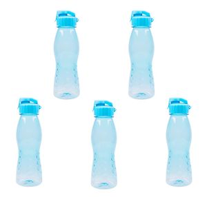 5 Stück culinario Trinkflasche Flip Top, BPA-frei, 700 ml Inhalt, hellblau