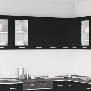 vidaXL Szafka ścienna Lyon czarna 60x31x60 cm Materiał drewnopochodny