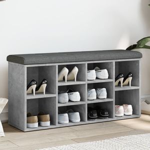 vidaXL Lavica na topánky betónová sivá 102x32x50 cm Materiál na báze dreva