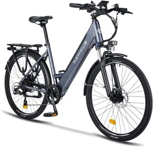 nakxus 26M208 E-Bike, Electric Bicycle 26 Inch Trekking Bike E-City Bike with 36 V 13 Ah Lithium Battery for Long Range up to 100 KM, 250 W Motor, EU