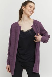b.young BYMANJA CARDIGAN Damen Lange Strickjacke Feinstrick Strukturmuster Cardigan Longstrickjacke mit Rundhalsausschnitt