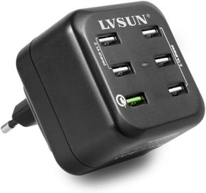 LVSUN LS-6USQ USB-Ladegerät Steckdose Ausgangsstrom (max.) 12900mA 6xUSB