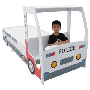Kinderbett im Polizeiauto-mit Schreibtisch 90 x 200 cm Leicht zusammenzubauen