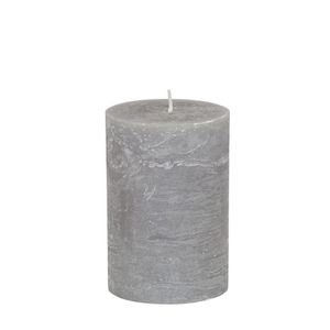Stumpenkerze grau durchgefärbte Kerze aus Paraffinwachs Höhe 8cm