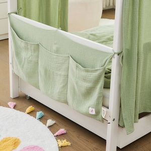 Alavya Home® Babybett Musselin Tasche Organizer Betttasche I Windeln Babybetttasche I Babybett Hängeorganizer Kinderzimmer I Bett Organizer zum Aufhängen von Windeln Kinder Spielzeug I Khaki