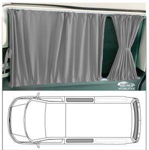 Maß Gardinen für VW T5 T6 Transporter Caravelle nur für 3 Fenster (716-1) in Grau