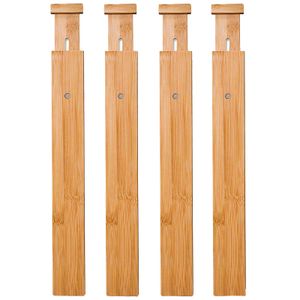 SIDCO Schubladeneinteiler 4 x Bambus Besteckfach Schubladen Fachteiler Besteckfach