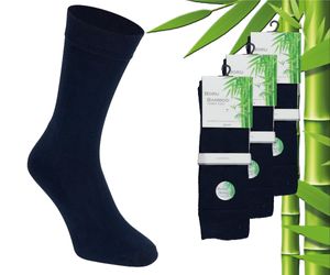 3 Paar Boru Bamboo Socken - Bambus - Frottee - Dunkelblau - Größe 43-45