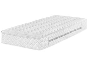 BELIANI Vreckový pružinový matrac tvrdý biely 90x200 cm polyester s chladivou pamäťovou penou so zipsom