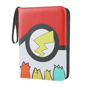 Forever Tragbare Pokemon Sammelalbum,Karten Sammelalbum,50 Seiten 400 Taschen Hefte für Karten,Kompatibel Diverse Karten,Wasserdicht PU Leder rot