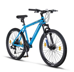 Licorne Bike Diamond Premium Mountainbike Aluminium, Fahrrad für Jungen, Mädchen, Herren und Damen - 21 Gang-Schaltung - Scheibenbremse Herrenrad, einstellbare Vordergabel 26, 27.5 und 29 Zoll