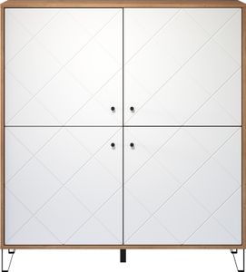 trendteam Wohnen Highboard Touch Artisan Oak Melamine/White Matt Thermoformed 123 x 136 x 40 cm