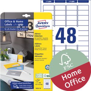 AVERY Zweckform Absender-Etiketten Home Office 45,7 x 21,2 mm weiß 480 Etiketten