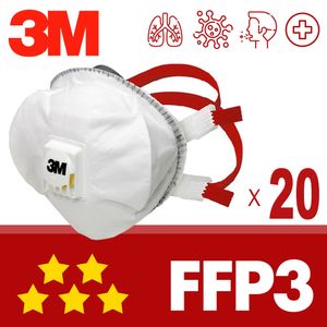 20x FFP3 mit Ventil 3M 8835 Maske mit CE - Atemschutzmaske