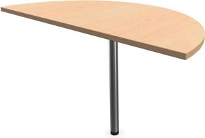 E10 Konferenztisch Halbkreis Rundrohr-Gestell, 70 cm Tief, Ahorn, Farbe Gestell:Verchromt