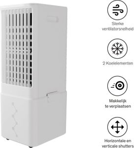 Sinji Air Cooler - Luftkühler mit Kühlelement - 11L Wassertank - Water Airco - 3 Stufen - Fan Tower - Weiß