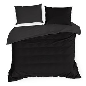 Eurofirany Bettwäschegarnitur Bettwäsche NOVA3 schwarz 160x200 cm 3 TLG SET: mit 2 Kissenbezüge 70x80 cm Eurofirany Bettwäschegarnitur Bettwäsche NOVA3 schwarz 160x200 cm 3 TLG SET: mit 2 Kissenbezüge 70x80 cm