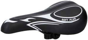 Dunlop Mountainbike Sattel - Fahrradsattel - MTB Sattel aus Kunstleder - inkl. Sattelstütze - Schaumstofffüllung - 27 x 16,5 x 9,6 CM - Schwarz/Weiß