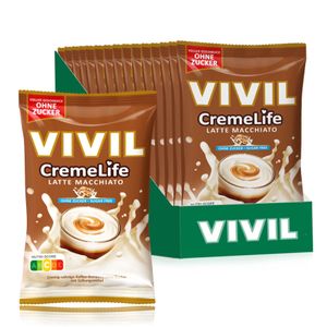 VIVIL Creme Life Latte Macchiato Sahnebonbons ohne Zucker | 15 Beutel
