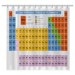 Duschhvorhang mit dem Periodensystem der Elemente - PSE Badewannen-Vorhang 100% Polyester 180x180cm