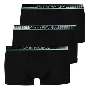 3er Pack EMPORIO ARMANI Herren Boxershorts Boxer Unterhosen Trunk Microfiber, Farbe:Schwarz, Größe:M, Artikel:-73320 nero / nero / nero
