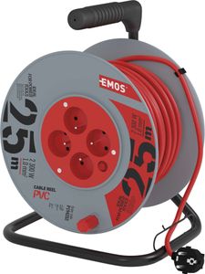 Przedłużacz na bębnie Emos P194252 H05VV-F3G 1 mm2 10A 4x230V 25 m