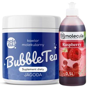 Molecula Bubble Tea Mini Set 1x Fruchtperlen Blaubeere 1x Sirup Himbeere Becher Strohhalme Popping Boba