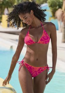 VENICE BEACH Triangel-Bikini A/B orange-pink bedruckt 40A/B
