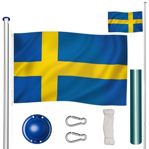 Aluminium Fahnenmast höhenverstellbar - Schweden