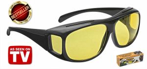 GKA Überzieh Nachtsichtbrille für Autofahrer Brillenträger Polarisierte Nachtbrille Kontrastbrille Nachtfahrbrille Überbrille HD Vision