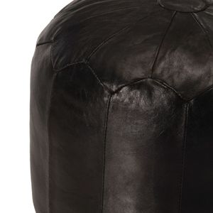 vidaXL Pouf Schwarz 40 x 35 cm Echtes Ziegenleder vidaXL Pouf Schwarz 40 x 35 cm Echtes Ziegenleder