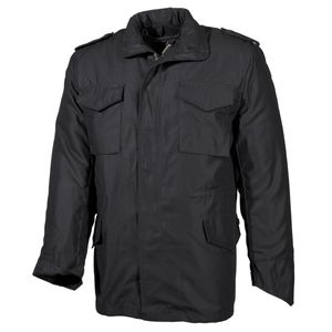 MFH US Feldjacke M65 schwarz mit auskn. Steppfutter Modell