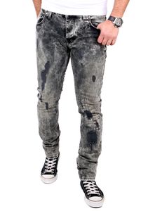 VSCT Jeans Herren Alec Slim Black Beached Destroyed Hose V-5641554 Schwarz W30 / L32