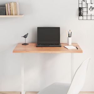 Tischplatte Hellbraun 80x40x2 cm Massivholz Eiche Behandelt