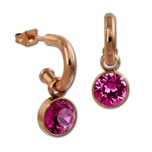 Amello Ohrringe Edelstahl Ohrhänger pink glitzernde Zirkonias rosegold D2ESOS51P