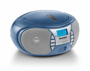Karcher RR 5025-C tragbares CD Radio (CD-Player, UKW Radio, Batterie/Netzbetrieb, AUX-In) blau