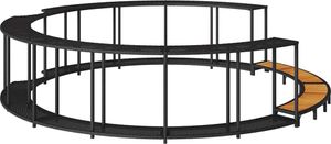 vidaXL Whirlpool-Umrandung mit Stauraum Holztreppe Schwarz Poly Rattan
