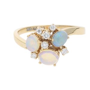 JuwelmaLux Ring 585/000 (14 Karat) Gold mit Opal & Brillanten JL30-07-3699 54