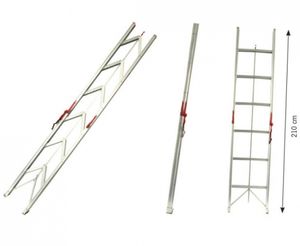 CARBEST faltbare Leiter mit 6 Stufen, 150kg belastbar, aus Aluminium, 2.1m lang