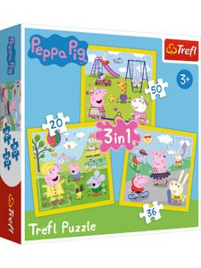Trefl Spiele & Puzzle Puzzle 3 in 1 - Peppa's happy day - Peppa Pig Puzzle Puzzle Kleinkind