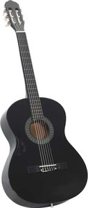 vidaXL Klassikgitarre für Anfänger Schwarz 4/4 39" Lindenholz
