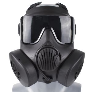 Schützende taktische Atemschutzmaske Full Face Gasmaske für Airsoft Schießen Jagd Reiten CS Spiel Cosplay Schutz Schwarz