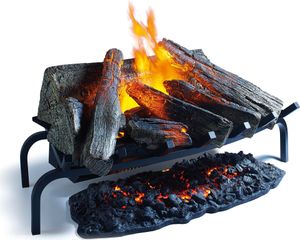 DIMPLEX Silverton Flammeneffekt Elektrokamin, Optimyst LED Wasserdampf-Flammeneffekt, Faux Wood, Schwarz, B68 x H31 x T35cm, Keine Hitze (Gibt keine Wärme ab), Fernbedienung, Glühendes Holzscheit-Set