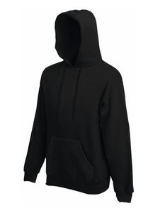 F421 - Fruit of the Loom Classic Hooded Sweat Black    5XL