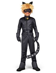 Offizielles Cat Noir-Kinderkostüm Miraculous-Lizenzkostüm schwarz